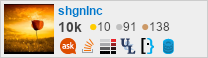 profile for shgnInc on Stack Exchange, a network of free, community-driven Q&A sites
